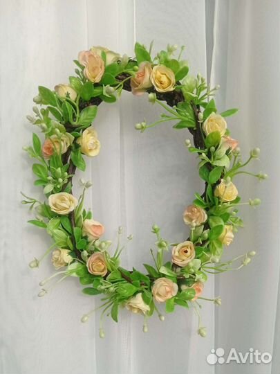 Декоративный венок, пасхальный, подарок на 8 марта