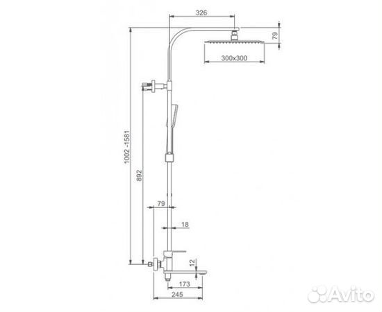 Душевая система G2483-8 Gappo с тропическим душем