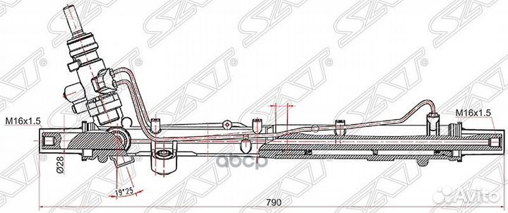 Рейка рулевая volkswagen transporter T5 03-09 S