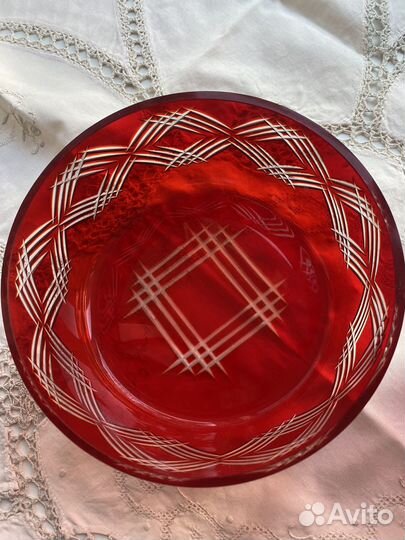 Салатник рубиновое стекло СССР