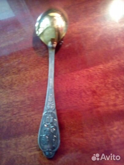 12 ложек - позолоченных мельхиоровых