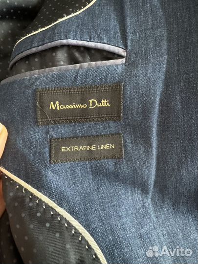 Льняной мужской пиджак massimo dutti