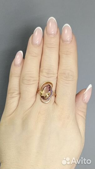 Золотое кольцо с аметрином, арт. 5