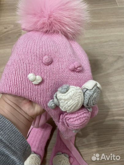 Комплект шапка и варежки Chobi 48-50