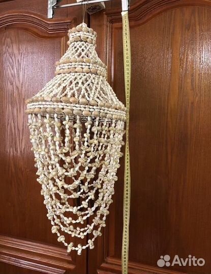 Абажур ручной работы из ракушек Ципреи 3 шт