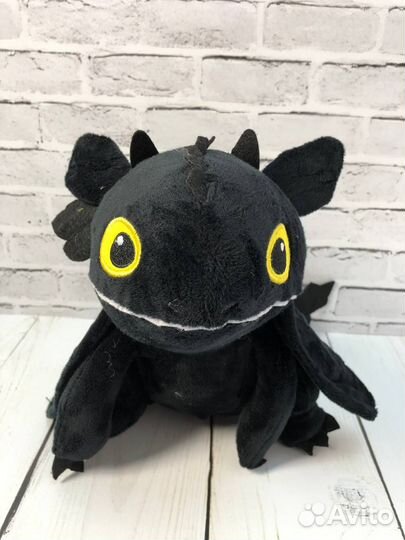 Мягкая игрушка, дракон Ночная Фурия, 24см