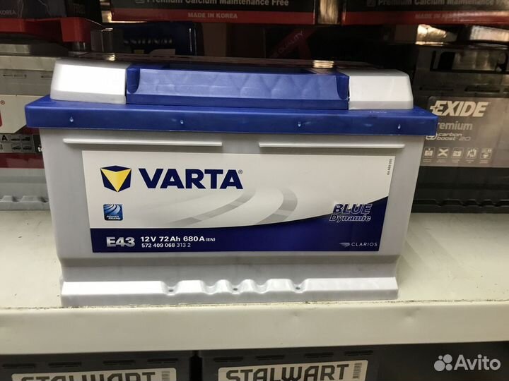 Аккумулятор Varta 72Ah Шевроле Круз, Форд, Опель