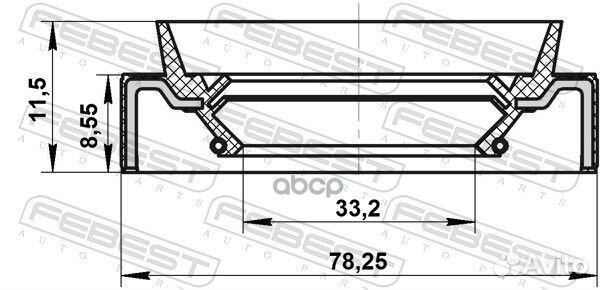 95JBS35780912X сальник 35х78х8,5/11,9 Honda CR