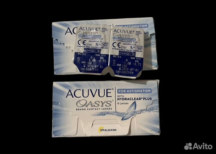 Линзы acuvue oasys astigmatism -5 cyl -0.75
