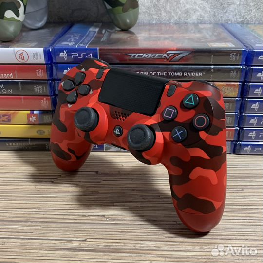 Оригинальный Геймпад/Джостик PS4 Красный Камуфляж
