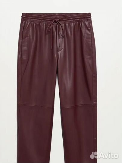 Брюки Mango Новыe Кожа Бордо L/хl