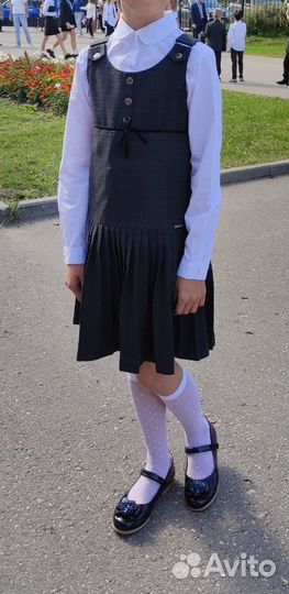 Сарафан школьный р. 134 Maxunior (серый)