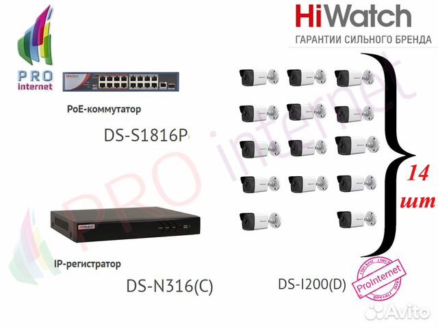 Видеонаблюдение IP 14 камер