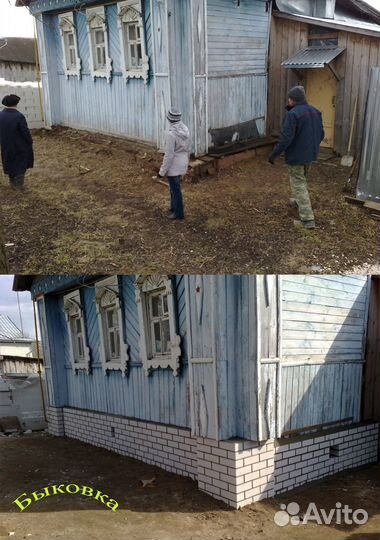 Поднимаем и выравниваем дома с заменой фундамента