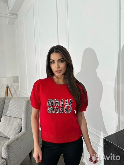 Футболка Miu Miu красная