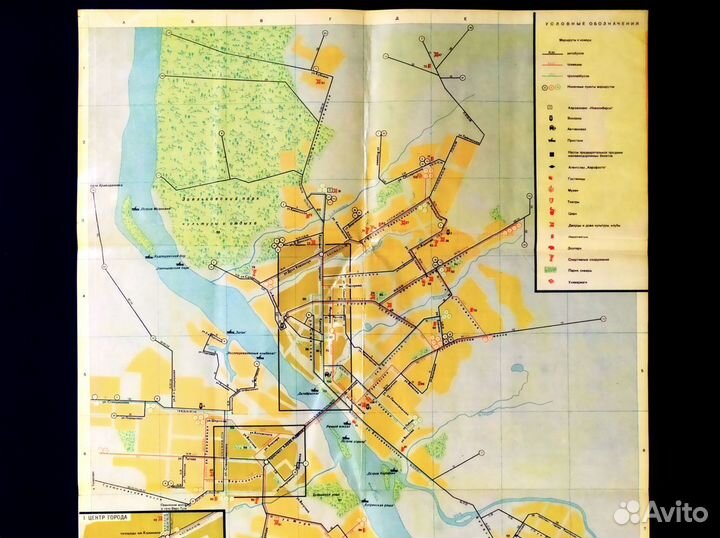 Карта Новосибирск 1976г СССР 81х48см двусторонняя