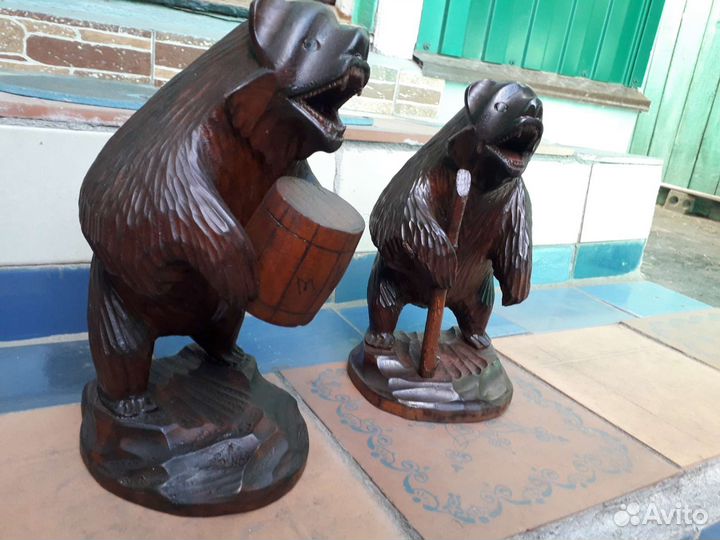 Фигурки медведей из дерева ручная работа