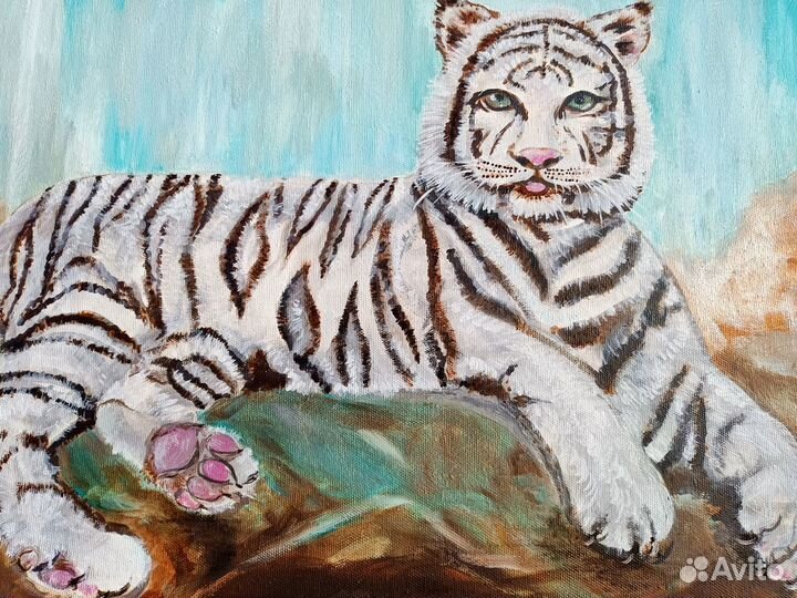 Тигр картина маслом