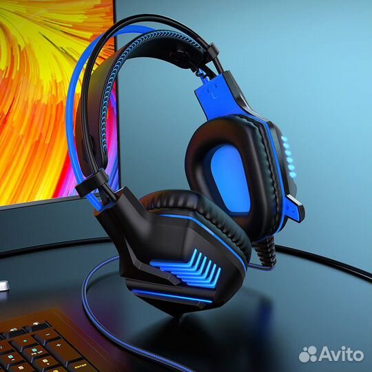 Игровая LED Гарнитура Borofone +USB (2м. Плетёный)