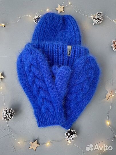 Комплект шапка и варежки