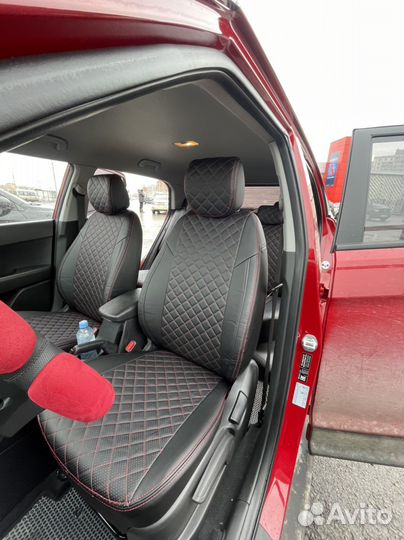 Чехлы для Хундай Грета в Красную Строчку Ромб