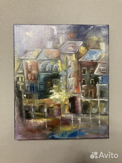 Картина маслом на холсте городской пейзаж