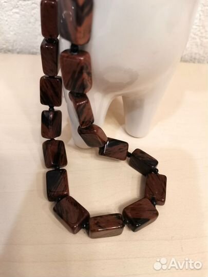 Бусы и браслет натуральный камень винтаж