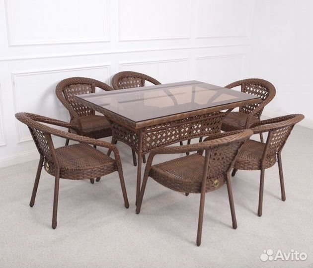 Набор садовой мебели 6 персон / искусственный рота