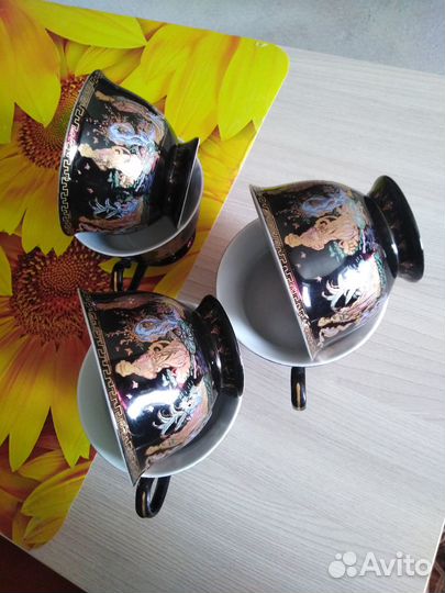 Чашки фарфор кобальт новые набор