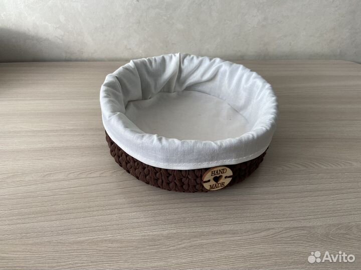 Хлебница, корзинка из трикотажной пряжи