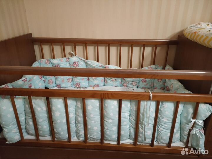 Детская кроватка трансформер с комодом