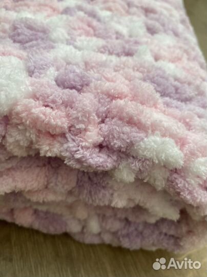 Плед детский плюшевый теплый новый ручной работы