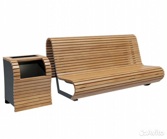 Скамейка стальная «Парабола» RAL 9005