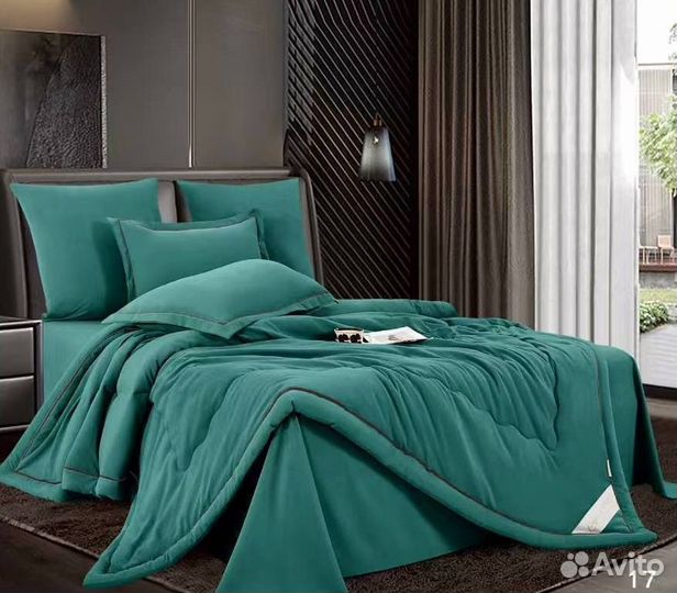 Евро, с готовым одеялом, бархатный сатин