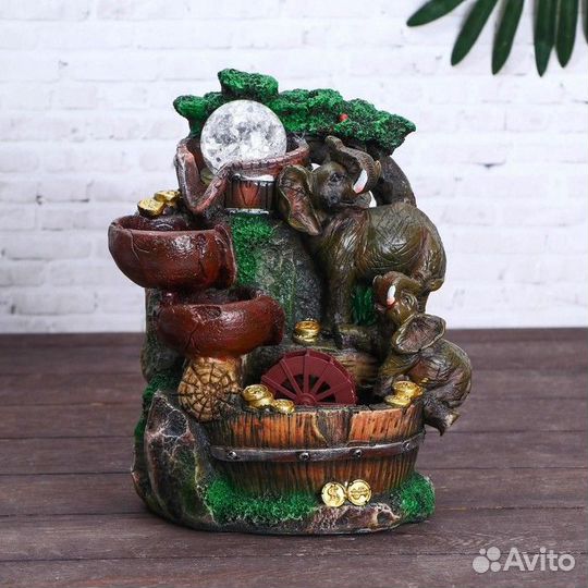 Фонтан 'Довольный слон' 19х27 см (с подсветкой)