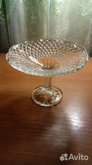Ваза на ножке стекло СССР