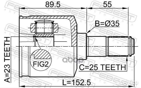 Шрус внутренний 23X35X25 1211LAN Febest