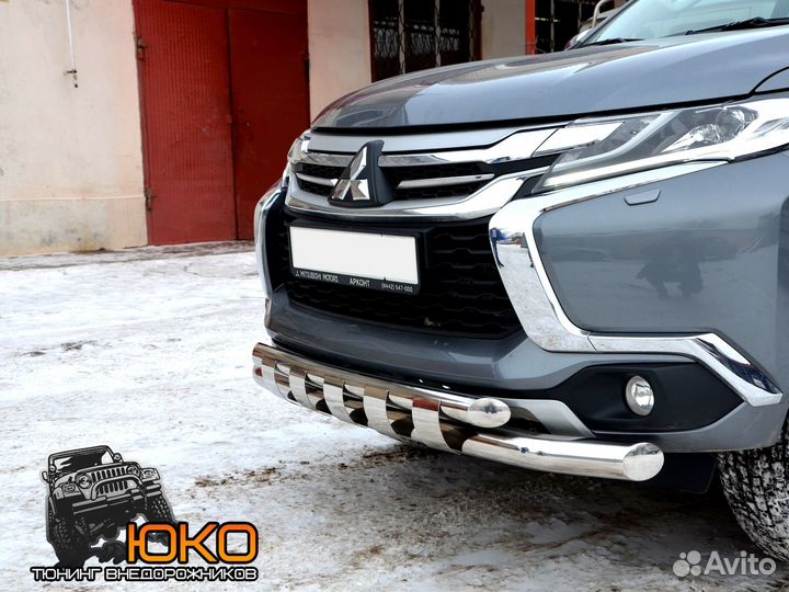 Защита переднего бампера Mitsubishi Pajero Sport