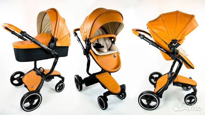 Коляска 2 в 1 эко кожа