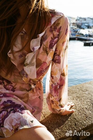 Zara новая коллекция платье с цветочным принтом и