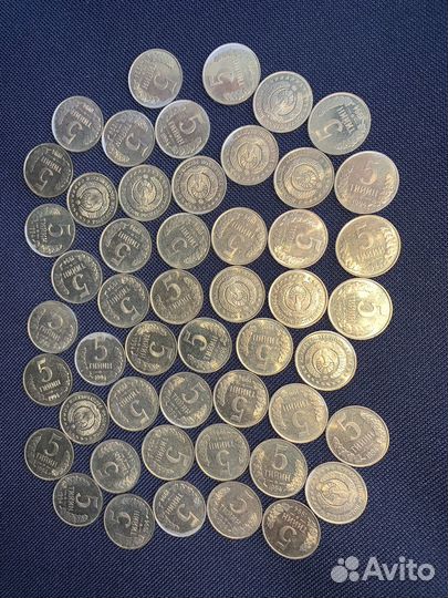 Монеты 5 тийин 1994 года (Узбекистан)