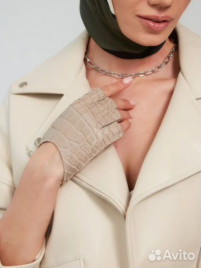 Перчатки Шопен из кожи крокодила