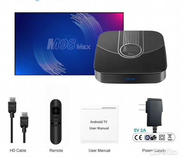 M98 Max Pro ATV 4/32 приставка+Аэропульт+тв+фильмы