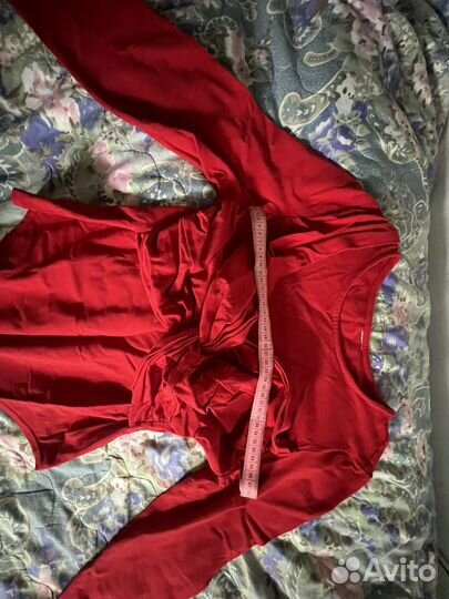 Боди красное. Принтуха. Размер XXL