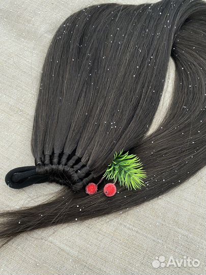 Хвост волосы на резинке