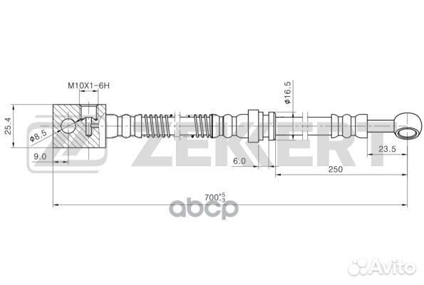 Шланг тормозной передний левый SsangYong Actyon