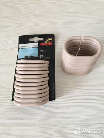 Кольца для шторы Spirella бежевые 24 шт