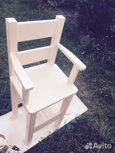 Детский высокий стул цвет слоновая кость