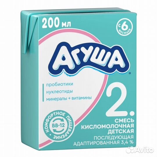 Кисломолочная смесь агуша 2