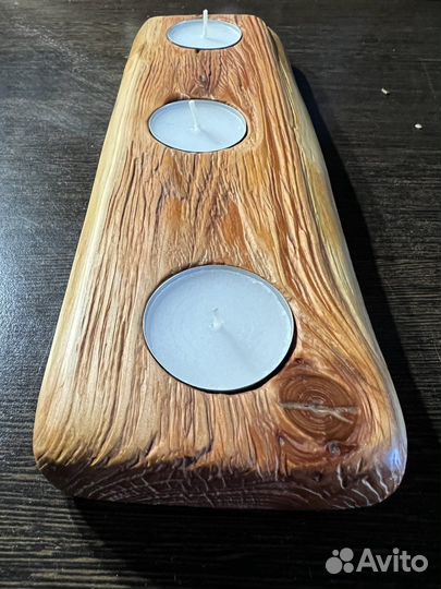 Подсвечник из можжевельника